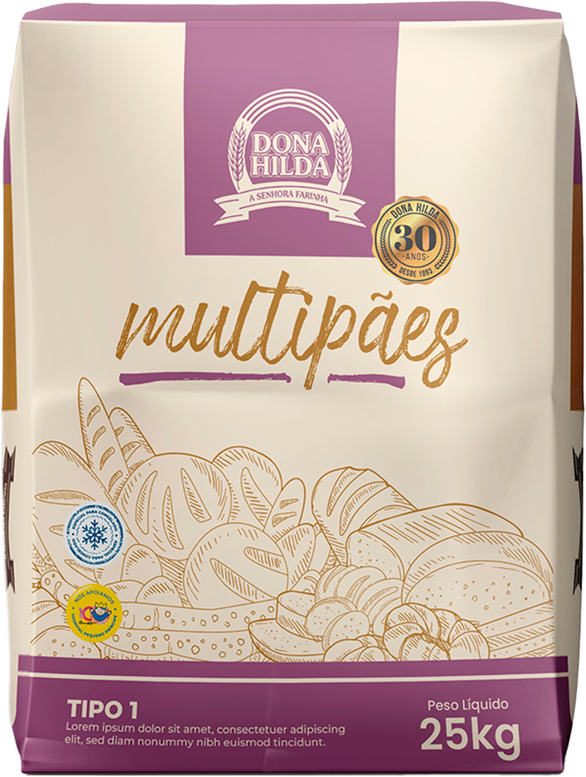 Mockup - Farinha Multipães 25kg