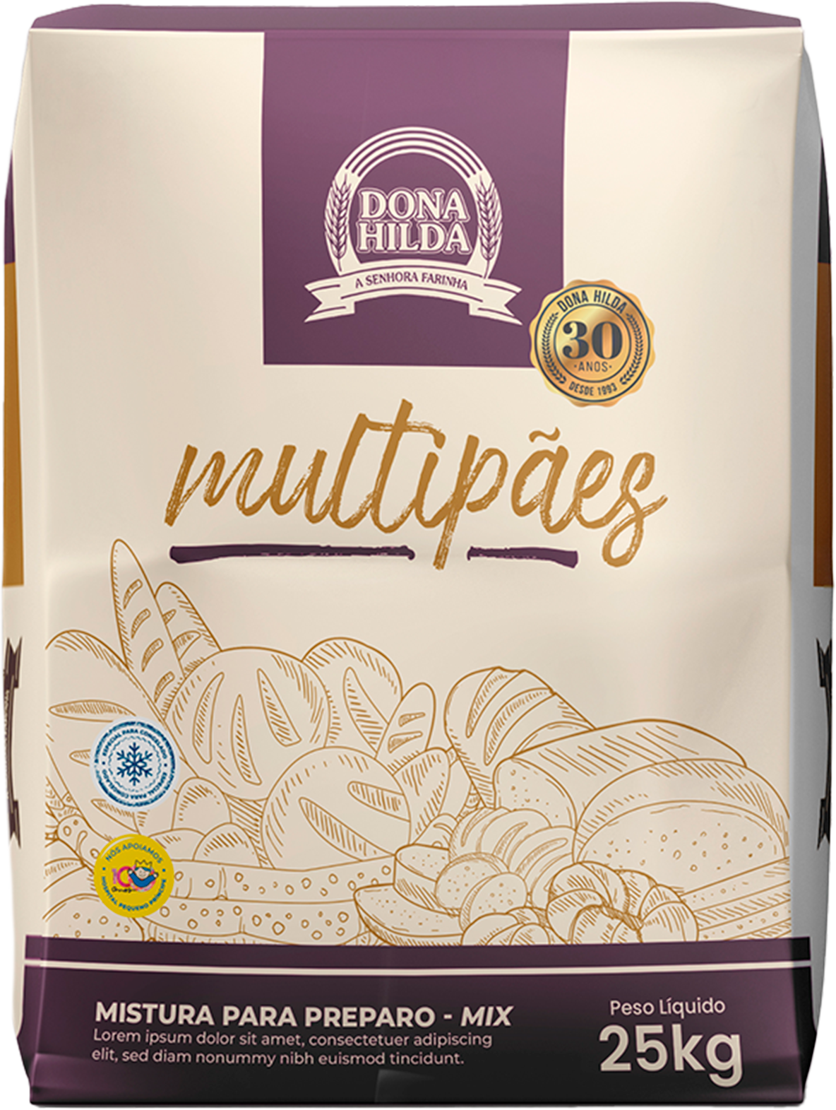 Mockup - Farinha Multipães Mix 25kg
